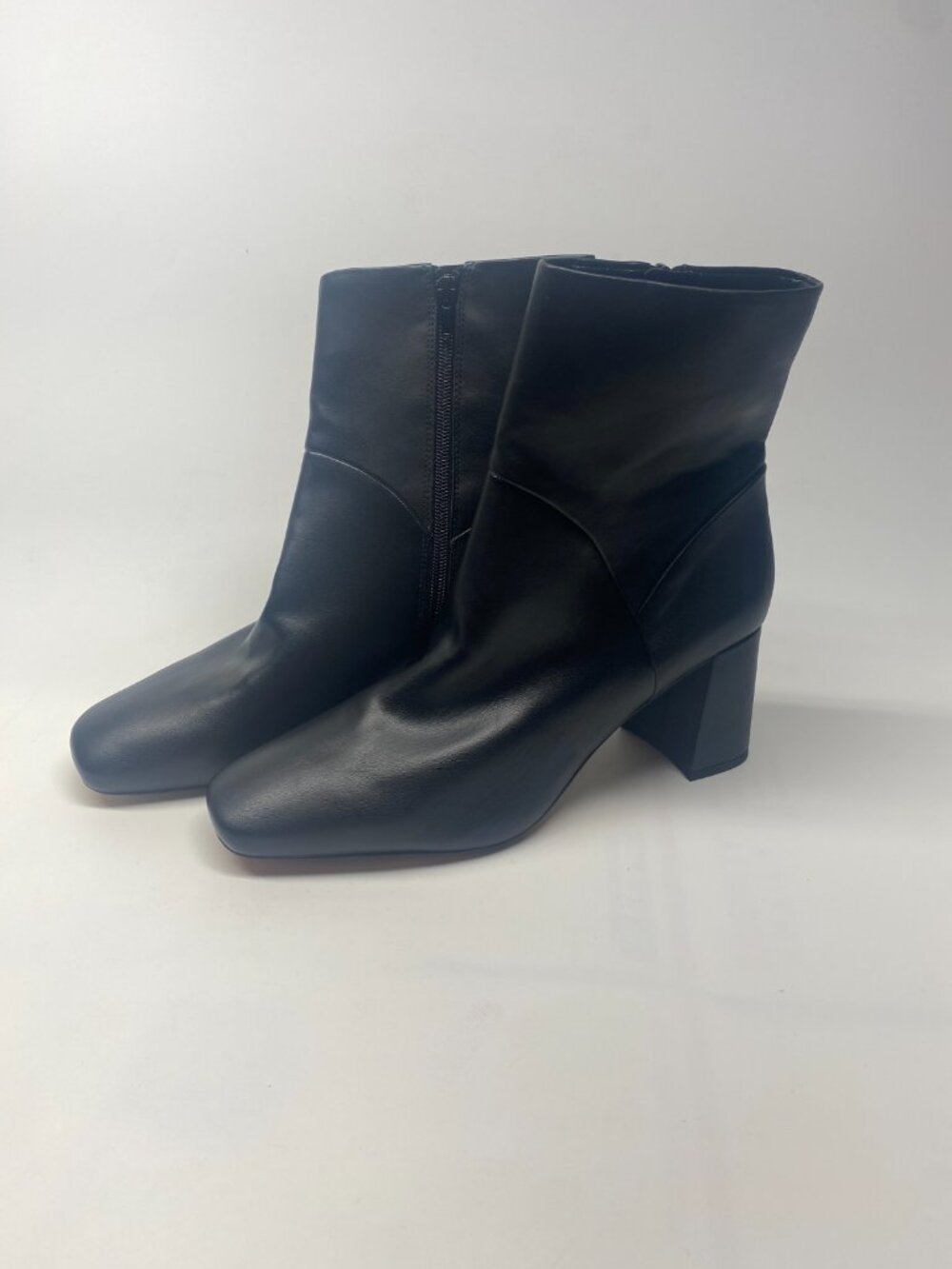 Nordstrom Rack Womens Square Toe Black Heel Boot Sz 11